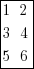 tabular{1001}{101}{1 2 3 4 5 6}