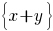 delim{lbrace}{x+y}{rbrace}